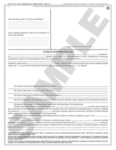 SN 1161 Construction Lien (Original Contractor) (OR)