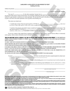 SN 1265 Landlord's 10-Day Notice of Non-Payment of Rent (OR)