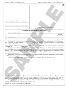 SN 51 Extension of Mortgage or Trust Deed (OR)