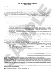 SN 538 Landlord's Termination Notice for Cause (OR)