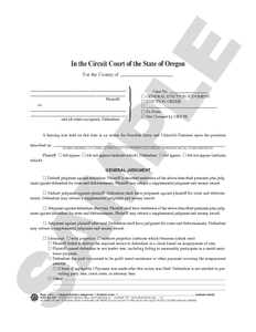 SN 547 General Eviction Judgment or Eviction Order (OR)