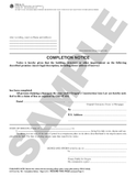 SN 748 Completion Notice with Affidavit, for Posting (OR)