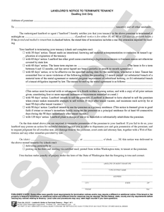 WA 812.02 Landlord's Notice to Terminate Tenancy (WA)