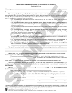 WA 812.14 Landlord's Notice to Conform to Obligations of Tenancy (WA)