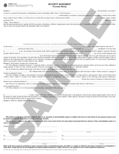 SN 1202 Security Agreement Purchase Money (OR)