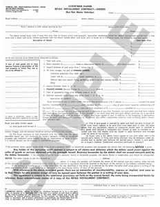 SN 1205 Retail Installment Contract, Goods (but not motor vehicles) (OR)
