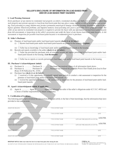 SN 503 Seller's Disclosure of Information on Lead-Based Paint and/or Lead-Based Paint Hazards (ANY STATE)