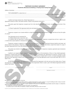 SN 577 Temporary Occupancy Agreement (OR)