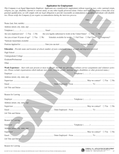 SN 710 Application for Employment (ANY STATE)