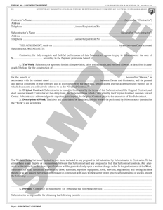 WA 483 Subcontract Agreement (OR, WA)