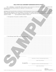 WA 6R Real Estate Sale Agreement Addendum/Counter Offer (ANY STATE)