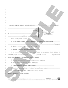 WA 812.05 Eviction Complaint, Complaint for Unlawful Detainer (WA)
