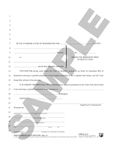 WA 812.24 Order for Immediate Writ of Restitution (WA)
